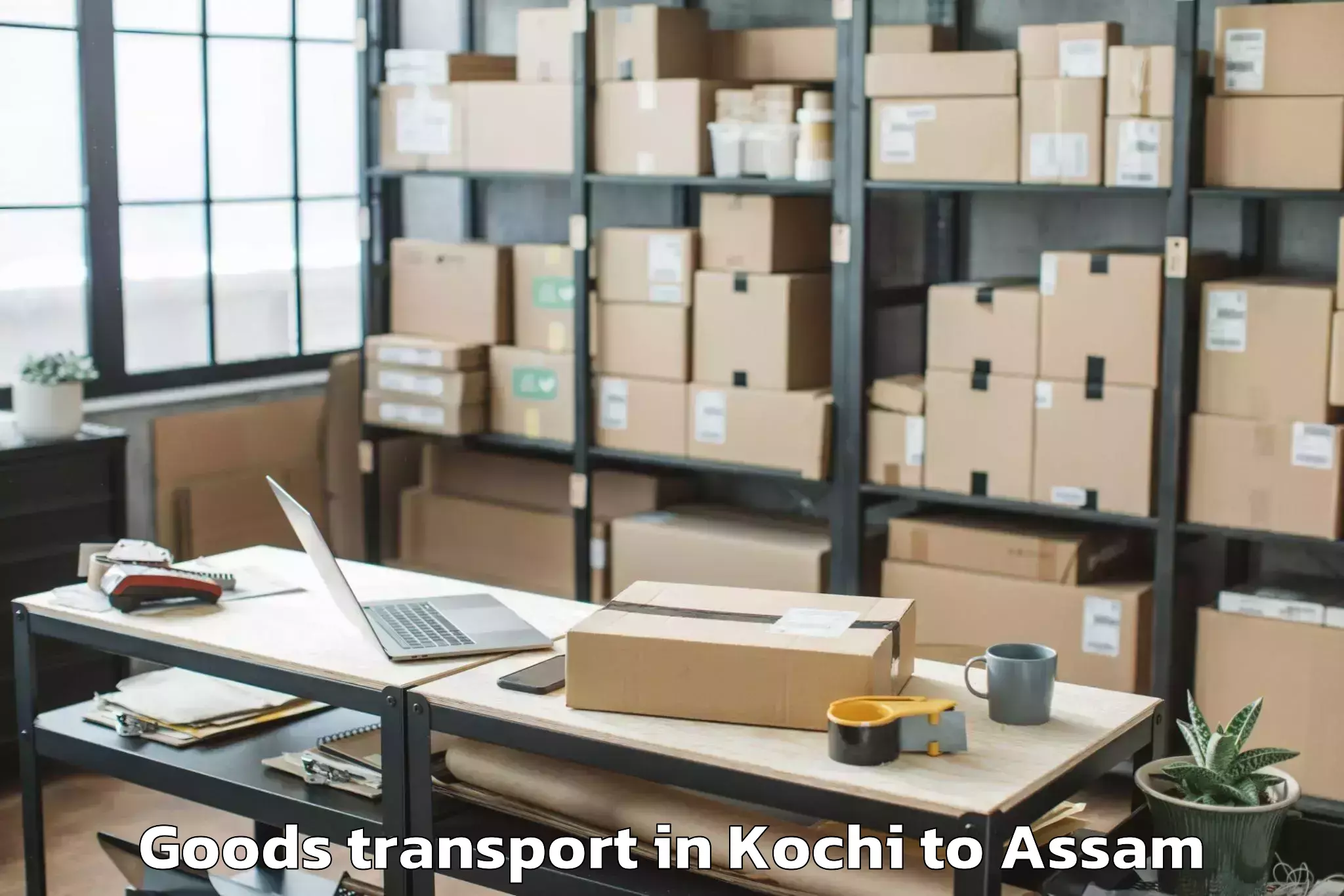 Book Your Kochi to Salonibari Airport Tez Goods Transport Today